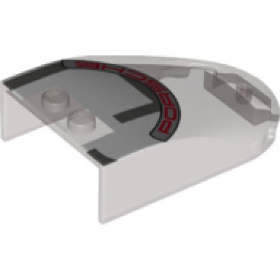 Windscreen 6 x 4 x 1 Curved with Red 'PORSCHE' and White and Gray Roof Pattern