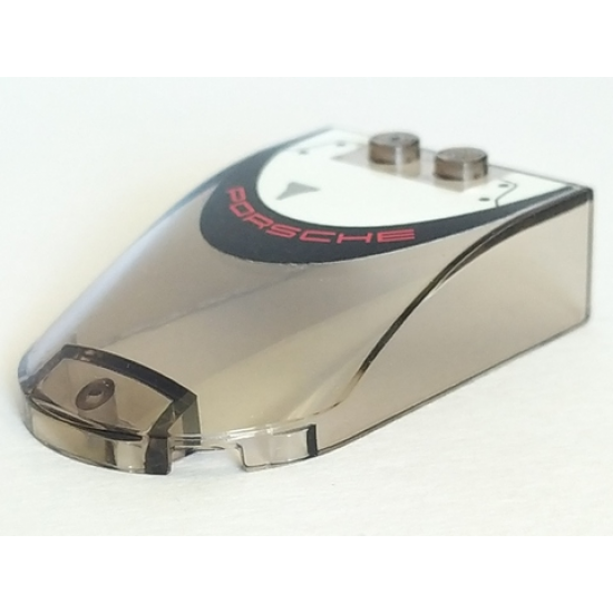 Windscreen 6 x 4 x 1 Curved with Red 'PORSCHE' and Black and White Roof Pattern (Sticker) - Set 75887