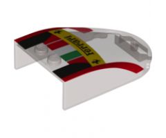 Windscreen 6 x 4 x 1 Curved with 'Ferrari', Italian Flag and Black and Red Pattern