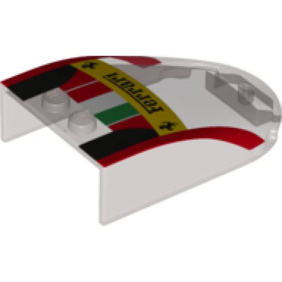 Windscreen 6 x 4 x 1 Curved with 'Ferrari', Italian Flag and Black and Red Pattern