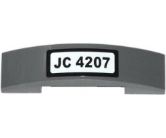 Slope, Curved 4 x 1 Double with 'JC 4207' Pattern (Sticker) - Set 4207