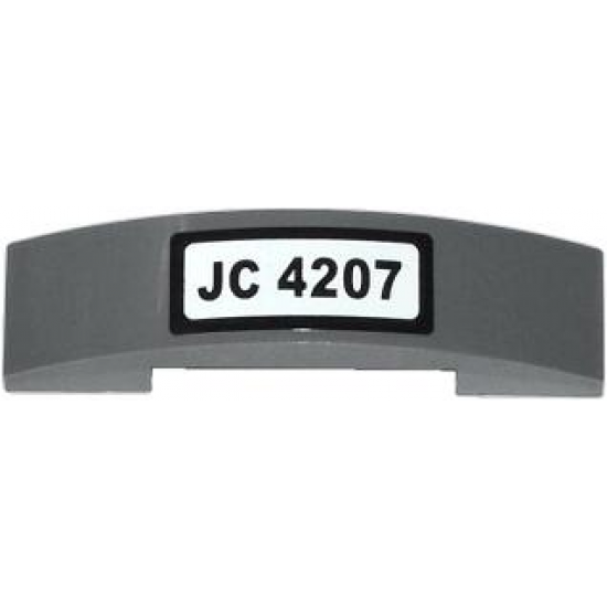 Slope, Curved 4 x 1 Double with 'JC 4207' Pattern (Sticker) - Set 4207
