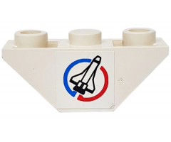 Slope, Inverted 45 3 x 1 Double with Shuttle and Blue/Red Circle Pattern Right (Sticker) - Set 6336