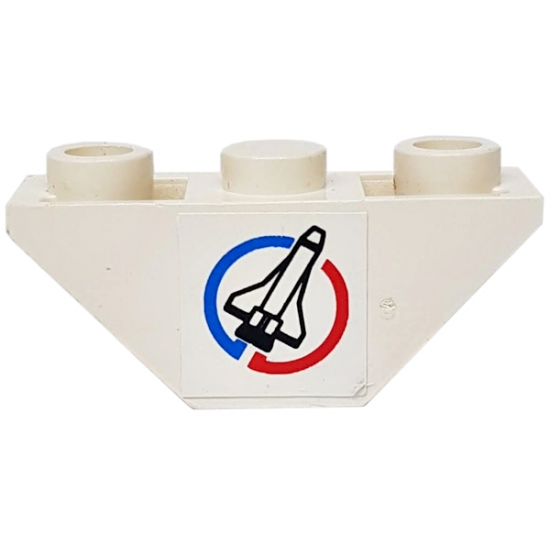 Slope, Inverted 45 3 x 1 Double with Shuttle and Blue/Red Circle Pattern Right (Sticker) - Set 6336
