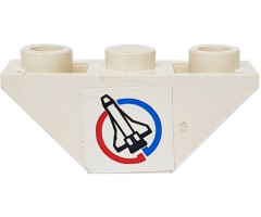 Slope, Inverted 45 3 x 1 Double with Shuttle and Blue/Red Circle Pattern Left (Sticker) - Set 6336