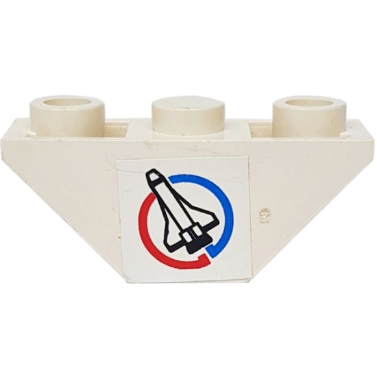 Slope, Inverted 45 3 x 1 Double with Shuttle and Blue/Red Circle Pattern Left (Sticker) - Set 6336