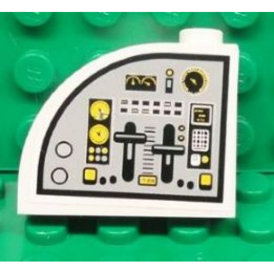 Slope, Curved 3 x 1 x 2 with Stud with Flight Controls Pattern Model Left Side (Sticker) - Set 7723