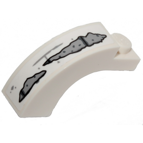 Arch 1 x 3 x 2 Curved Top with Light Bluish Gray Bricks and Stains Pattern 3 (Sticker) - Set 70431