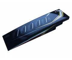 Slope, Curved 8 x 2 with Air Flow, Gold, Silver, Red, White and Green Stripes Pattern Model Right Side (Stickers) - Set 76899