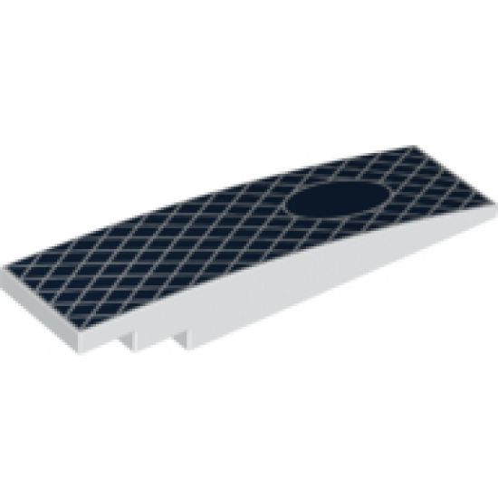 Slope, Curved 8 x 2 with Dark Blue Diamond Mesh and Single Oval Pattern