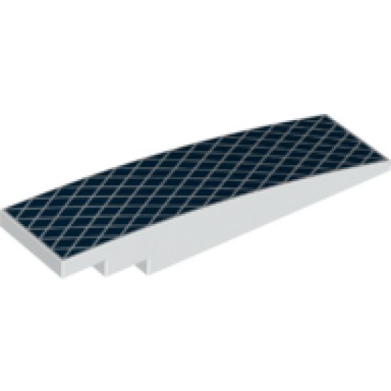 Slope, Curved 8 x 2 with Dark Blue Diamond Mesh Pattern