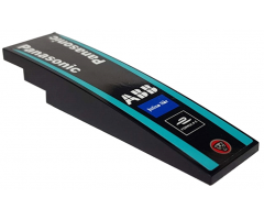Slope, Curved 8 x 2 with Two Medium Azure Stripes, Panasonic, ABB, Julius Bär, FORMULA E and Jaguar Logo Pattern (Sticker) - Set 76898