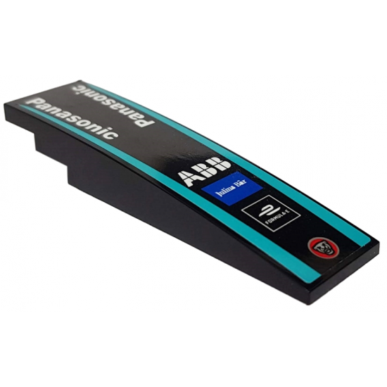 Slope, Curved 8 x 2 with Two Medium Azure Stripes, Panasonic, ABB, Julius Bär, FORMULA E and Jaguar Logo Pattern (Sticker) - Set 76898