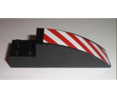 Slope, Curved 8 x 2 x 2 with Red and White Danger Stripes Pattern Right (Sticker) - Set 7632