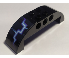 Slope, Curved 8 x 2 x 2 Double with Dark Purple, Medium Blue and White Electricity Pattern Model Right Side (Sticker) - Set 70352