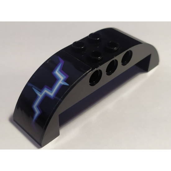 Slope, Curved 8 x 2 x 2 Double with Dark Purple, Medium Blue and White Electricity Pattern Model Right Side (Sticker) - Set 70352