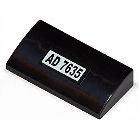Slope, Curved 2 x 4 x 2/3 without Bottom Tubes with 'AD 7635' Pattern (Sticker) - Set 7635