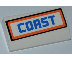 Slope, Curved 2 x 4 x 2/3 without Bottom Tubes with 'COAST' Pattern (Sticker) - Set 7726
