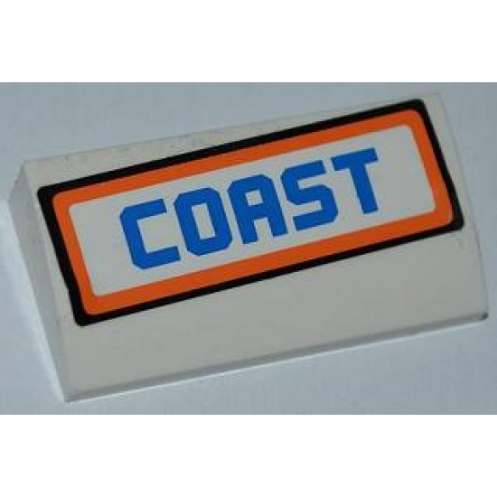 Slope, Curved 2 x 4 x 2/3 without Bottom Tubes with 'COAST' Pattern (Sticker) - Set 7726
