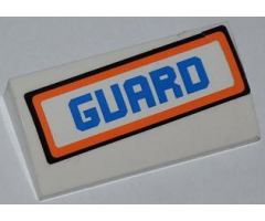 Slope, Curved 2 x 4 x 2/3 without Bottom Tubes with 'GUARD' Pattern (Sticker) - Set 7726
