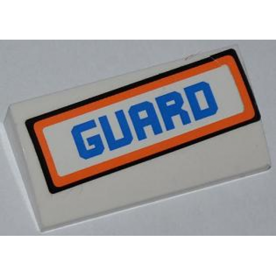 Slope, Curved 2 x 4 x 2/3 without Bottom Tubes with 'GUARD' Pattern (Sticker) - Set 7726