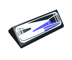 Slope 45 2 x 4 Double with Blue and White Headlight Pattern