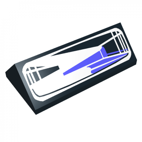 Slope 45 2 x 4 Double with Blue and White Headlight Pattern