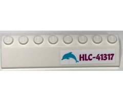 Slope 45 2 x 8 with Dolphin and HLC-41317 Pattern Model Left Side (Sticker) - Set 41317