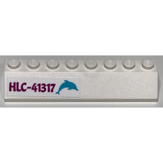 Slope 45 2 x 8 with HLC-41317 and Dolphin Pattern Model Right Side (Sticker) - Set 41317