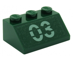 Slope 45 2 x 3 with Sand Green '03' Pattern (Sticker) - Set 7626