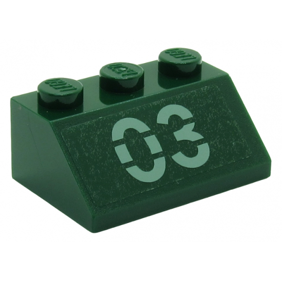 Slope 45 2 x 3 with Sand Green '03' Pattern (Sticker) - Set 7626