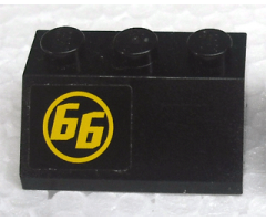 Slope 45 2 x 3 with Yellow '66' in Yellow Circle Pattern Left (Sticker) - Set 8161