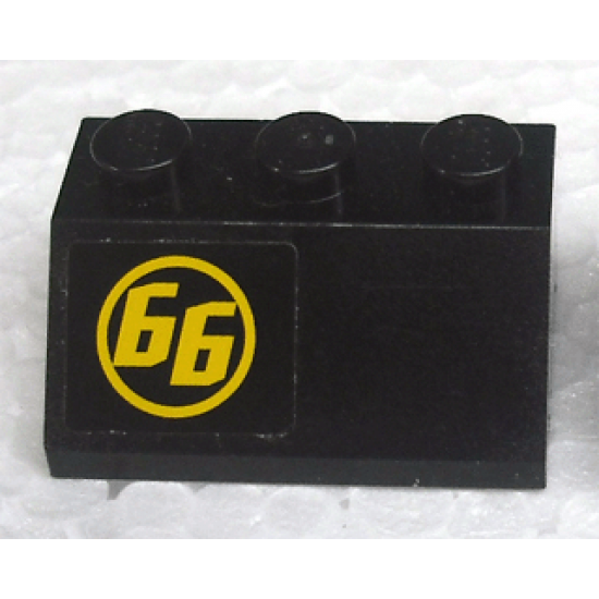 Slope 45 2 x 3 with Yellow '66' in Yellow Circle Pattern Left (Sticker) - Set 8161