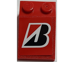 Slope 33 3 x 2 with Bridgestone Logo on Red Background Pattern (Sticker) - Set 8157