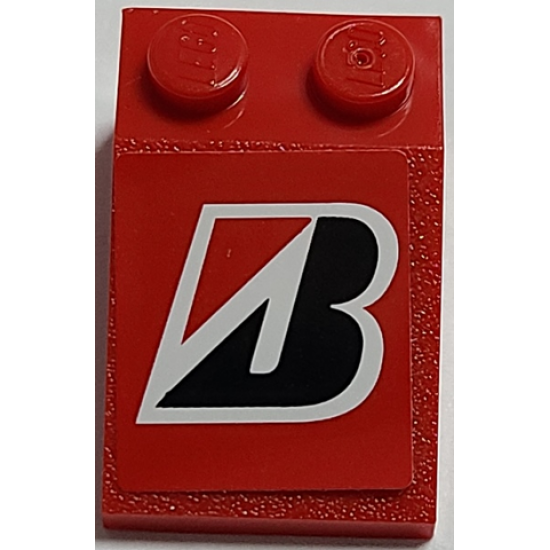 Slope 33 3 x 2 with Bridgestone Logo on Red Background Pattern (Sticker) - Set 8157