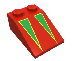 Slope 33 3 x 2 with Green Triangles with Yellow Borders Pattern
