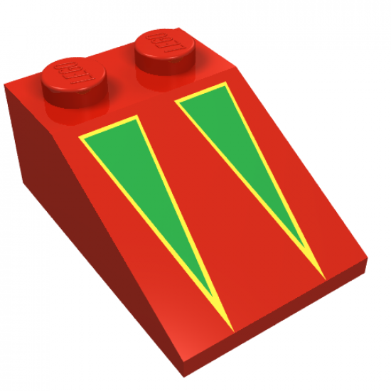 Slope 33 3 x 2 with Green Triangles with Yellow Borders Pattern