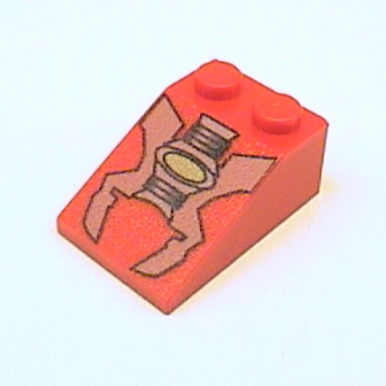 Slope 33 3 x 2 with Red/Gray Machinery Parts Pattern