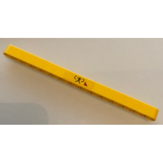 Technic, Liftarm 1 x 15 Thick with Danger Extending Arm Pattern (Sticker) - Set 42097