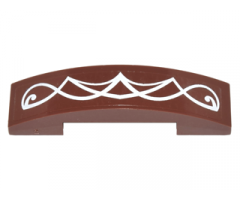 Slope, Curved 4 x 1 Double with White Elves Scrollwork Pattern (Sticker) - Set 41179