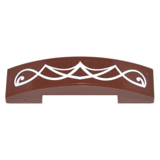 Slope, Curved 4 x 1 Double with White Elves Scrollwork Pattern (Sticker) - Set 41179