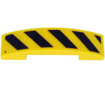 Slope, Curved 4 x 1 Double with Black Danger Stripes on Transparent Background Pattern (Sticker) - Set 60265