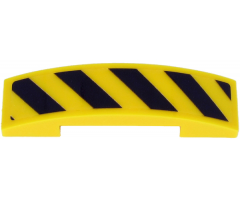 Slope, Curved 4 x 1 Double with Black Danger Stripes on Transparent Background Pattern (Sticker) - Set 60265