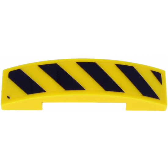 Slope, Curved 4 x 1 Double with Black Danger Stripes on Transparent Background Pattern (Sticker) - Set 60265