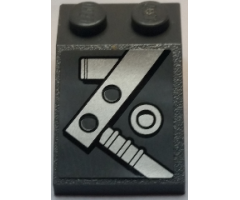 Slope 33 3 x 2 with Beams and Bolts Pattern Model Left Side (Sticker) - Set 7961