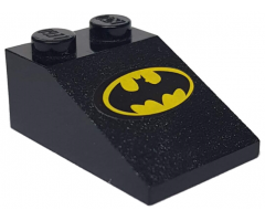 Slope 33 3 x 2 with Batman Logo Pattern (Sticker) - Set 7786