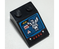 Slope 33 3 x 2 with Control Panel, Screen with Flying Monkey, Lights, Buttons and Switches Pattern (Sticker) - Set 70917