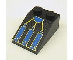 Slope 33 3 x 2 with RoboForce Blue and Gold Mechanical Foot Pattern
