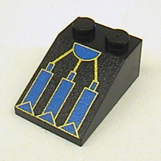 Slope 33 3 x 2 with RoboForce Blue and Gold Mechanical Foot Pattern