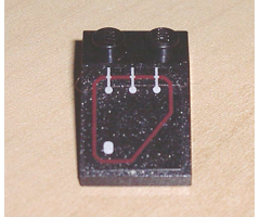 Slope 33 3 x 2 with Silver Circuitry 3 Lines Striaght, 1 Dot in Red Outline Pattern (Sticker) - Set 7702